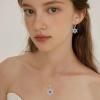imageSnowflake Earrings for Women 925 Sterling Silver Frozen Leverback Earrings Aquamarine Dangle Drop Earrings Christmas Gifts for Her