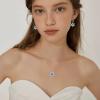 imageSnowflake Necklace for Women 925 Sterling Silver Frozen Pendant Blue Aquamarine Jewelry Christmas Gifts for Her