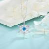 imageSnowflake Necklace for Women 925 Sterling Silver Frozen Pendant Blue Aquamarine Jewelry Christmas Gifts for Her