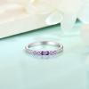 imageStackable Eternity Ring for Women 925 Sterling Silver Baguette Cut Birthstone Ring for Her Size 51003 February  Amethyst