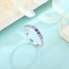 imageStackable Eternity Ring for Women 925 Sterling Silver Baguette Cut Birthstone Ring for Her Size 51003 February  Amethyst