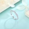 imageStackable Eternity Ring for Women 925 Sterling Silver Baguette Cut Birthstone Ring for Her Size 51004 April  Simulated Diamond