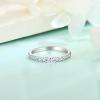 imageStackable Eternity Ring for Women 925 Sterling Silver Baguette Cut Birthstone Ring for Her Size 51004 April  Simulated Diamond