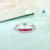 imageStackable Eternity Ring for Women 925 Sterling Silver Baguette Cut Birthstone Ring for Her Size 51007 July  Ruby