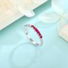 imageStackable Eternity Ring for Women 925 Sterling Silver Baguette Cut Birthstone Ring for Her Size 51007 July  Ruby