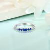 imageStackable Eternity Ring for Women 925 Sterling Silver Baguette Cut Birthstone Ring for Her Size 51009 September  Sapphire