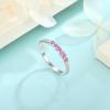 imageStackable Eternity Ring for Women 925 Sterling Silver Baguette Cut Birthstone Ring for Her Size 51010 October  Pink Tourmaline