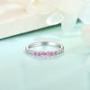 imageStackable Eternity Ring for Women 925 Sterling Silver Baguette Cut Birthstone Ring for Her Size 51010 October  Pink Tourmaline