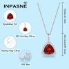 imageTriangle Jewelry Set for Women 925 Sterling Silver Halo Garnet Necklace Dangle Drop Leverback Earrings January Birthstone Jewelry for Her