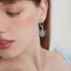 imageWomen Snowflake Earrings 925 Sterling Silver Leverback Earrings Aquamarine Dangle Drop Earrings Christmas Gift for Women Her Mom