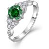 imageEngagement Ring for Women 925 Sterling Silver Promise Wedding Anniverasry Eternity Ring for Her Size 51005 May  Emerald
