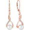 imageFreshwater Pearl Drop Earrings for Women 925 Sterling Silver Infinity Dangle Leverback Earrings Pearl Jewelry Gifts for HerRose Gold Plated