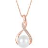 imageFreshwater Pearl Pendant Necklace for Women 925 Sterling Silver Infinity Necklace Pearl Jewelry Gifts for HerRose Gold Plated