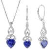 imageInfinity Celtic Knot Jewelry Set for Women 925 Sterling Silver Irish Necklace Tanzanite Dangle Drop Leverback Earrings December Birthstone Jewelry Gifts for Mom