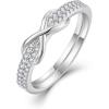 imageInfinity Promise Rings for Her 925 Sterling Silver Cubic Zirconia Wedding Engagement Eternity Ring Size 510