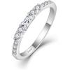 imageStackable Eternity Ring for Women 925 Sterling Silver Baguette Cut Birthstone Ring for Her Size 51004 April  Simulated Diamond