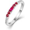 imageStackable Eternity Ring for Women 925 Sterling Silver Baguette Cut Birthstone Ring for Her Size 51007 July  Ruby