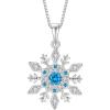 imageWomen Snowflake Necklace 925 Sterling Silver Snowflake Pendant Necklace Aquamarine Jewelry Christmas Gift for Her Women Mom Wife