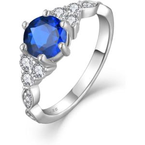 imageEngagement Ring for Women 925 Sterling Silver Promise Wedding Anniverasry Eternity Ring for Her Size 51009 September  Sapphire