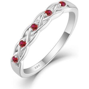 imageInfinity Celtic Knot Ring 925 Sterling Silver Twisted Knot Birthstone Ring Statement Rings for Women Size 51007 July  Ruby