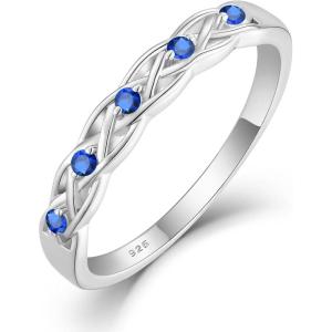 imageInfinity Celtic Knot Ring 925 Sterling Silver Twisted Knot Birthstone Ring Statement Rings for Women Size 51009 September  Sapphire