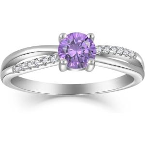 imageInfinity Promise Ring for Her 925 Sterling Silver Birthstone Engagement Ring Wedding Eternity Anniversary Statement Ring for Women03 February  Amethyst