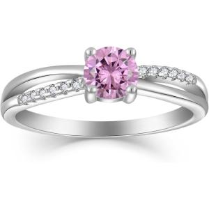imageInfinity Promise Ring for Her 925 Sterling Silver Birthstone Engagement Ring Wedding Eternity Anniversary Statement Ring for Women10 October  Pink Tourmaline