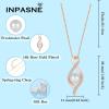image18K Rose Gold Plated Freshwater Pearl Jewelry Set for Women 925 Sterling Silver Infinity Pearl Necklace and Dangle Drop Leverback Earrings Set