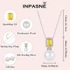 imagePearl Jewelry Set 925 Sterling Silver Citrine Necklace Earrings Emerald Cut November Birthstone Jewelry Gifts for Her