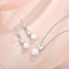 imagePearl Jewelry Set 925 Sterling Silver Emerald Cut Cubic Zirconia Necklace Earrings April Birthstone Jewelry Gifts for Women