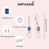 imagePearl Jewelry Set 925 Sterling Silver Tanzanite Necklace Earrings Emerald Cut December Birthstone Jewelry Gifts for Her