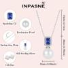 imagePearl Jewelry Set 925 Sterling Silver Tanzanite Necklace Earrings Emerald Cut December Birthstone Jewelry Gifts for Her