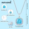 imagePrincess Cut Jewelry Set 925 Sterling Silver Aquamarine Earrings Dangle Drop Leverback March Birthstone Necklace and Bracelet Jewelry Gifts for Women