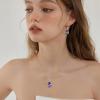 imageTeardrop Jewelry Set for Women 925 Sterling Silver Amethyst Necklace Dangle Drop Leverback Earrings February Birthstone Jewelry Gifts for Her