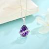 imageTeardrop Jewelry Set for Women 925 Sterling Silver Amethyst Necklace Dangle Drop Leverback Earrings February Birthstone Jewelry Gifts for Her