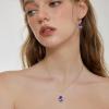 imageTeardrop Jewelry Set for Women 925 Sterling Silver Amethyst Necklace Dangle Drop Leverback Earrings February Birthstone Jewelry Gifts for Her