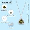 imageTriangle Jewelry Set for Women 925 Sterling Silver Halo Peridot Necklace Dangle Drop Leverback Earrings August Birthstone Jewelry for Her