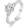 imagePromise Ring for Her 925 Sterling Silver Engagement Ring Wedding Anniversary Eternity Ring for Women Brides Size 510