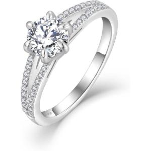 imageWedding Ring for Women 925 Sterling Silver Promise Engagement Anniverasry Eternity Ring for Her Brides Wife Size 510