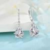 imageTeardrop Jewelry Set for Women 925 Sterling Silver Diamond Necklace Dangle Drop Leverback Earrings April Birthstone Jewelry Gifts for Her