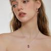imageTeardrop Jewelry Set for Women 925 Sterling Silver Garnet Necklace Dangle Drop Leverback Earrings January Birthstone Jewelry Gifts for Her