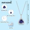 imageTriangle Jewelry Set for Women 925 Sterling Silver Halo Tanzanite Necklace Dangle Drop Leverback Earrings December Birthstone Jewelry for Her