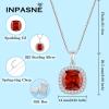 imagePrincess Cut Jewelry Set 925 Sterling Silver Garnet Earrings Dangle Drop Leverback January Birthstone Necklace and Bracelet Jewelry Gifts for Women