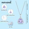 imageTriangle Jewelry Set for Women 925 Sterling Silver Halo Alexandrite Necklace Dangle Drop Leverback Earrings June Birthstone Jewelry for Her