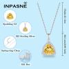 imageTriangle Jewelry Set for Women 925 Sterling Silver Halo Citrine Necklace Dangle Drop Leverback Earrings November Birthstone Jewelry for Her