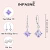 imageSquare Princess Cut Necklace and Earrings Set 925 Sterling Silver Solitaire Alexandrite Jewelry Set for Women June Birthstone Jewelry Gifts for Her