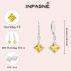 imageSquare Princess Cut Necklace and Earrings Set 925 Sterling Silver Solitaire Citrine Jewelry Set for Women November Birthstone Jewelry Gifts for Her