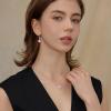 imageSquare Princess Cut Necklace and Earrings Set 925 Sterling Silver Solitaire Pink Tourmaline Jewelry Set for Women October Birthstone Jewelry Gifts for Her