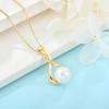 imageFreshwater Pearl Pendant Necklace for Women 925 Sterling Silver Infinity Necklace Pearl Jewelry Gifts for HerYellow Gold Plated
