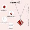 imageSquare Princess Cut Necklace 925 Sterling Silver Solitaire Pendant Necklace Birthstone Jewelry Gifts for Women01 January  Garnet